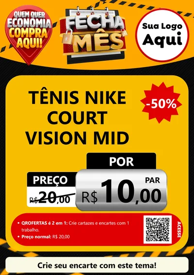 Modelo de Cartaz para Cartaz A4 Vertical com o tema Fecha Mês para Calçados