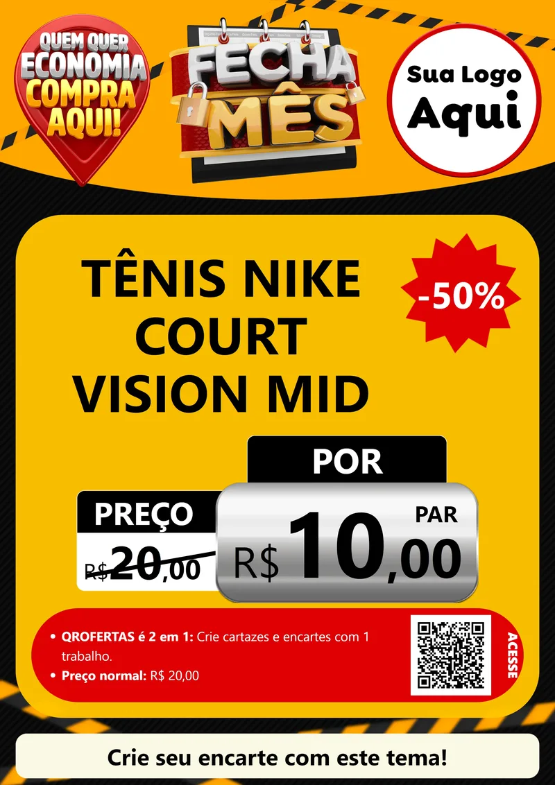 Modelo de Cartaz para Cartaz A4 Vertical com o tema Fecha Mês para Calçados