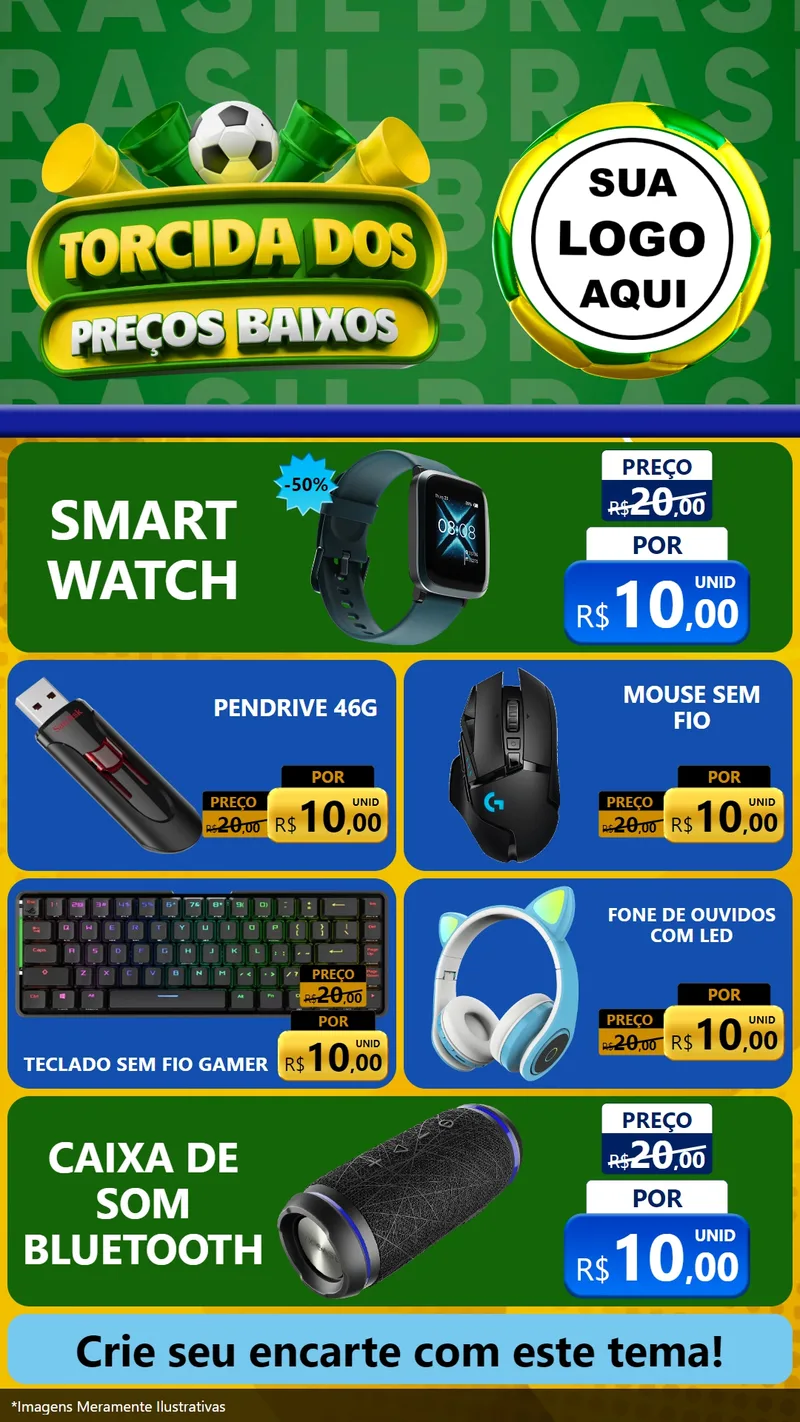 Modelo de TV para TV Vertical com o tema Torcida dos Preços Baixos para Informática