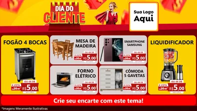 Modelo de TV para TV Horizontal com o tema Dia do Cliente para Móveis e Eletro