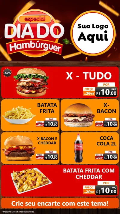 Modelo de TV para TV Vertical com o tema Especial Dia do Hambúrguer para Hamburgueria