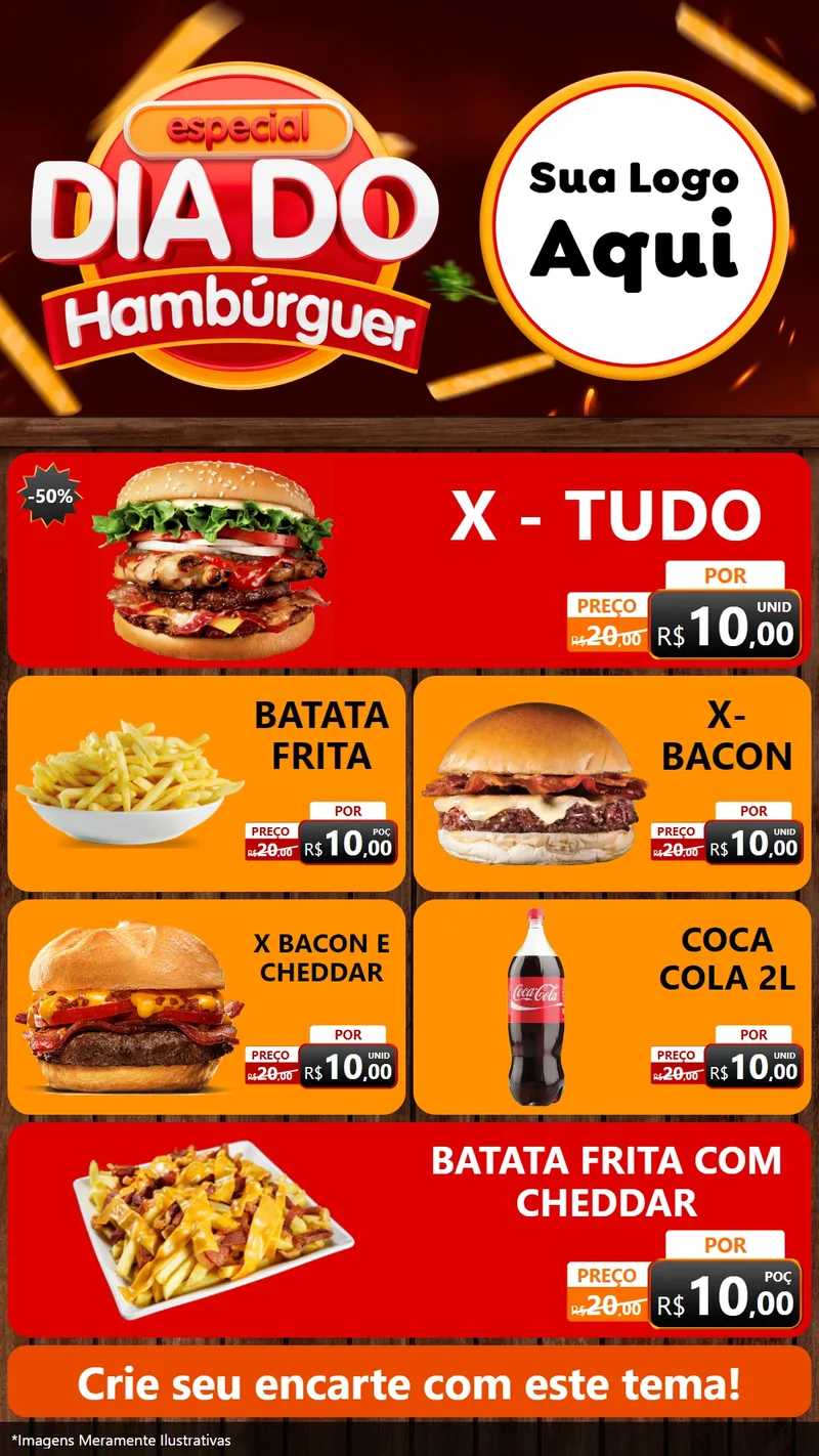 Modelo de TV para TV Vertical com o tema Especial Dia do Hambúrguer para Hamburgueria