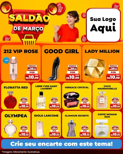 Modelo de Rede Social para Feed Instagram com o tema Saldão de Março para Perfumes