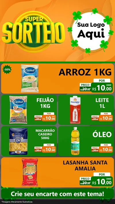 Modelo de TV para TV Vertical com o tema Super Sorteio para Supermercado