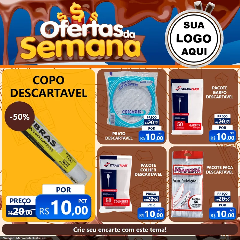 Modelo de Rede Social para Feed Facebook com o tema Ofertas da Semana - Páscoa para Embalagens