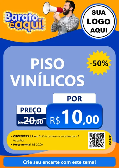 Modelo de Cartaz para Cartaz A4 Vertical com o tema Barato é aqui para Material para Construção