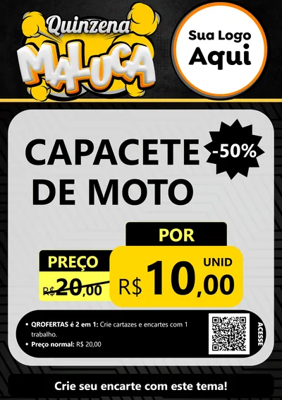 Modelo de Cartaz para Cartaz A4 Vertical com o tema Quinzena Maluca para Moto peças