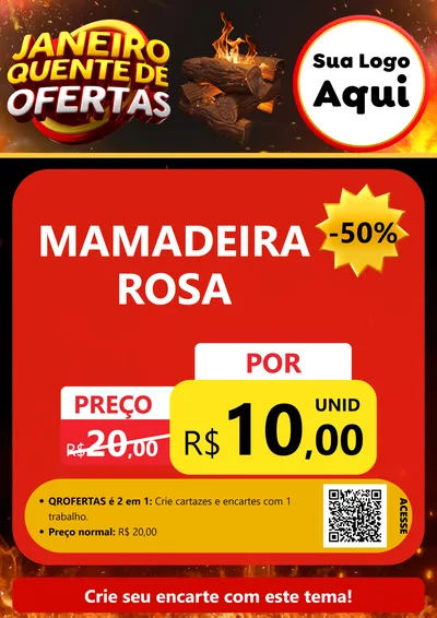 Modelo de Cartaz para Cartaz A4 Vertical com o tema Janeiro Quente de Ofertas para Bebês