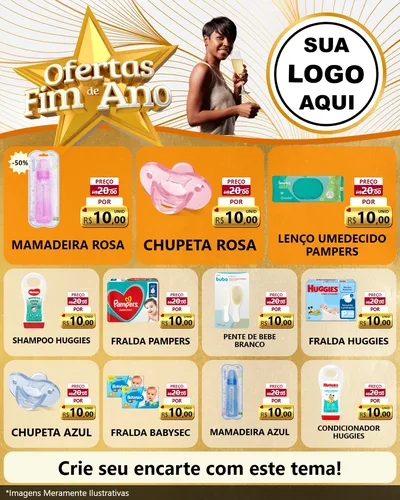 Modelo de Rede Social para Feed Instagram com o tema Ofertas Fim de Ano para Bebês