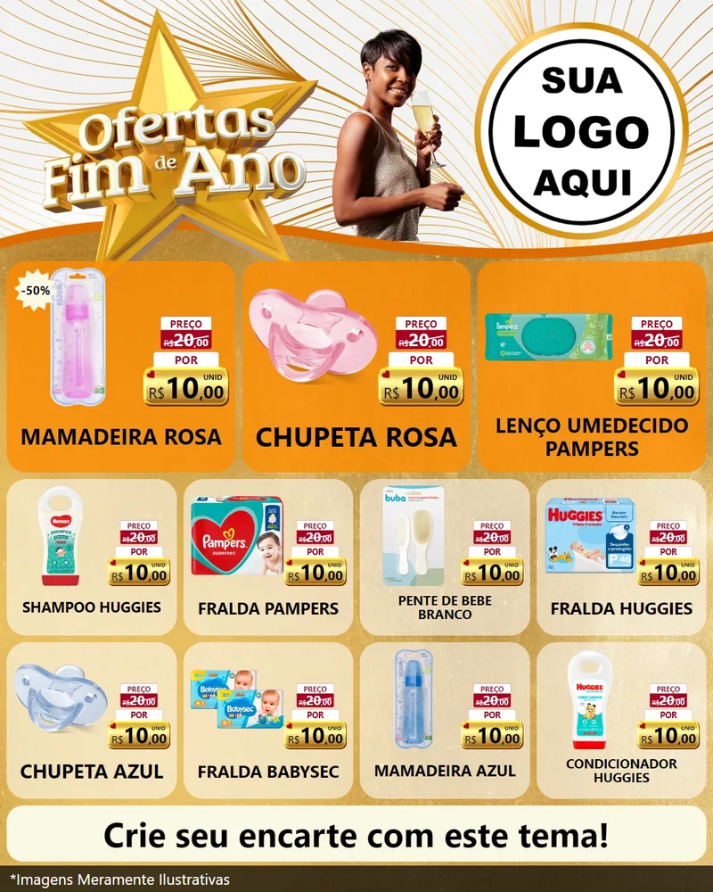 Modelo de Rede Social para Feed Instagram com o tema Ofertas Fim de Ano para Bebês