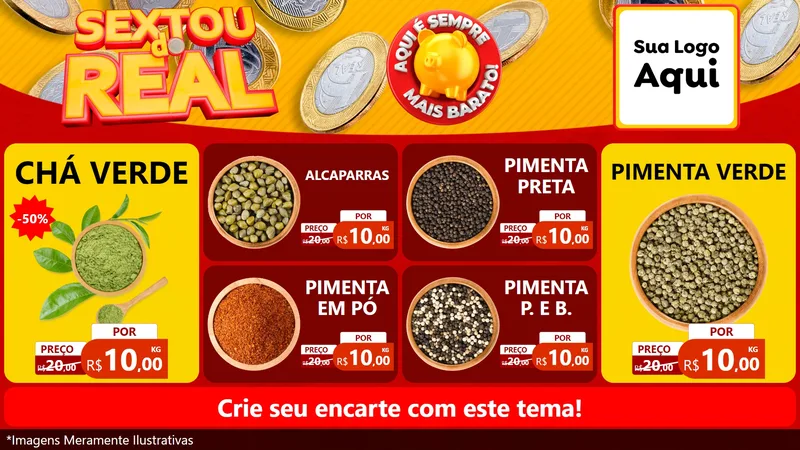 Modelo de TV para TV Horizontal com o tema Sextou do Real para Produtos Naturais