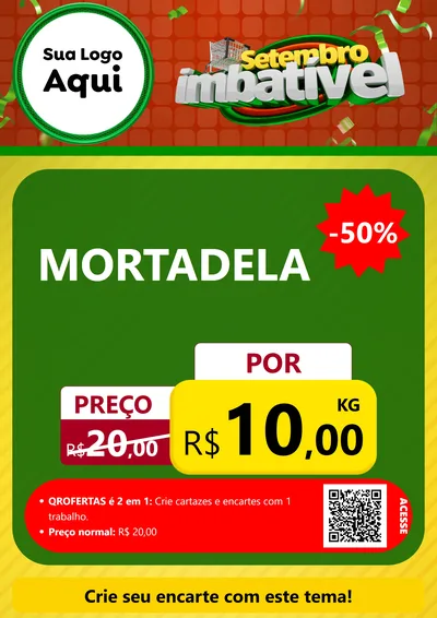 Modelo de Cartaz para Cartaz A4 Vertical com o tema Setembro Imbatível para Frios e Laticínios