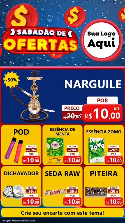 Modelo de Rede Social para Stories com o tema Sabadão de Ofertas para Tabacaria