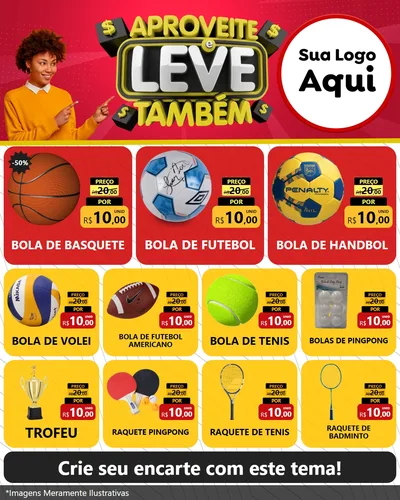 Modelo de Rede Social para Feed Instagram com o tema Aproveite e Leve Também para Artigos Esportivos