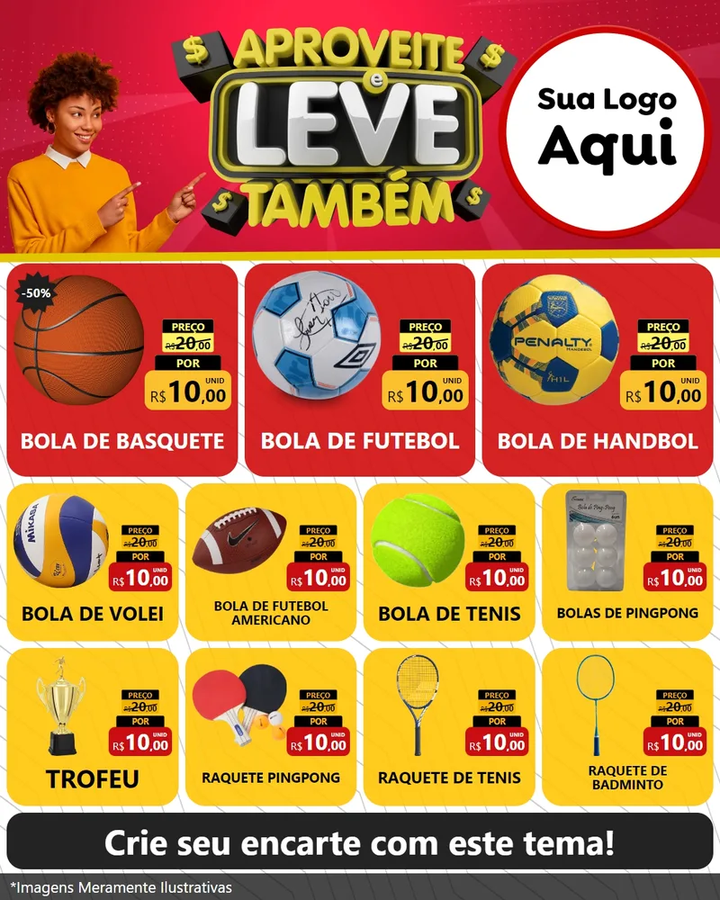 Modelo de Rede Social para Feed Instagram com o tema Aproveite e Leve Também para Artigos Esportivos