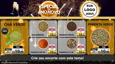 Modelo de TV para TV Horizontal com o tema Especial de Ano Novo para Produtos Naturais