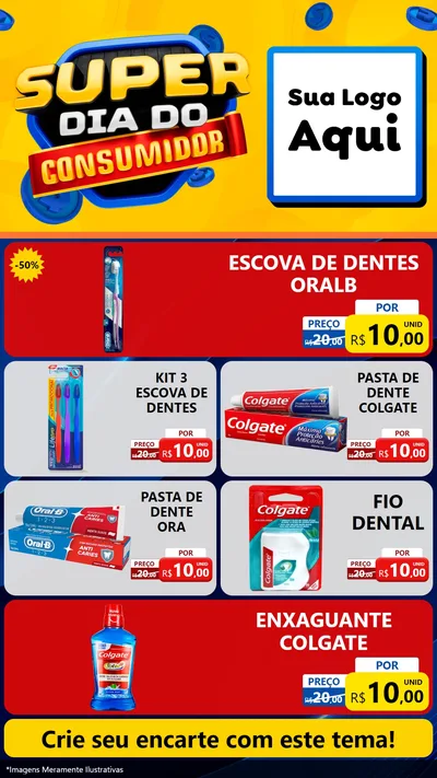 Modelo de TV para TV Vertical com o tema Super Dia do Consumidor para Higiene Pessoal