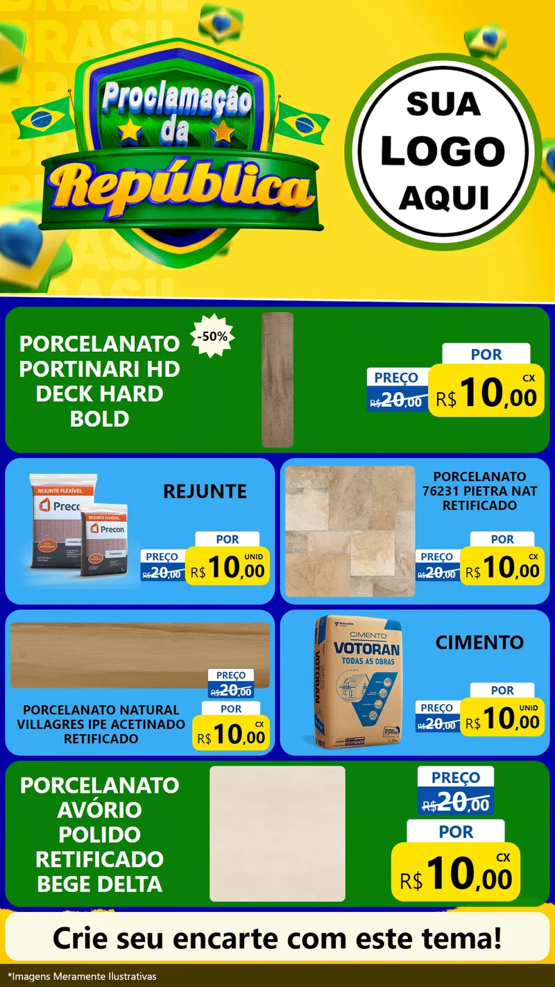 Modelo de TV para TV Vertical com o tema Proclamação da República para Pisos e revestimentos