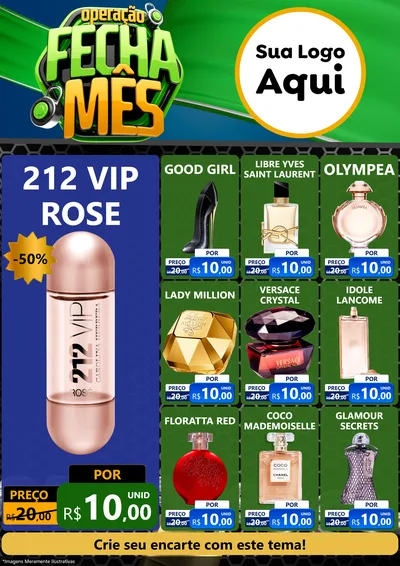 Modelo de Encarte para Encarte A4 Vertical com o tema Operação Fecha Mês para Perfumes