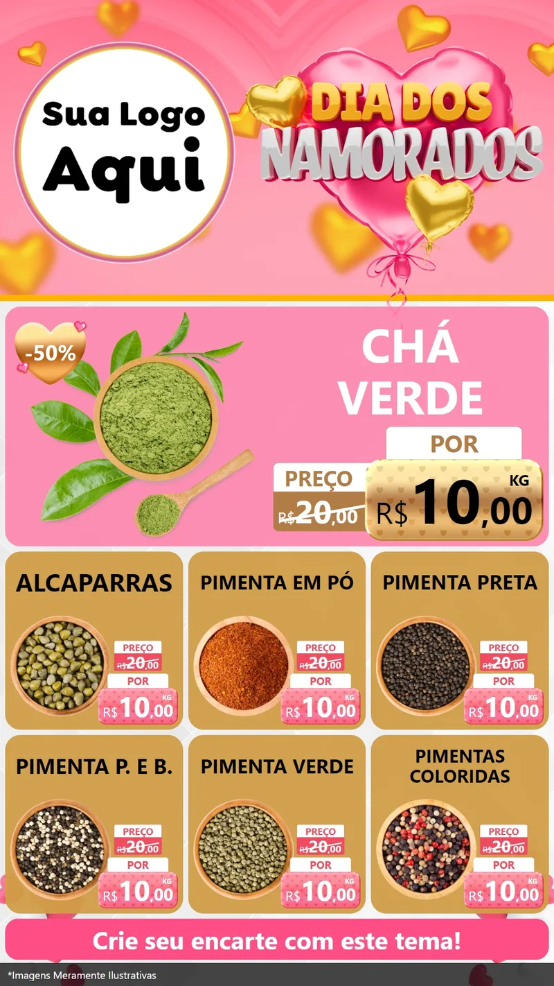Modelo de Rede Social para Stories com o tema Dia dos Namorados para Produtos Naturais