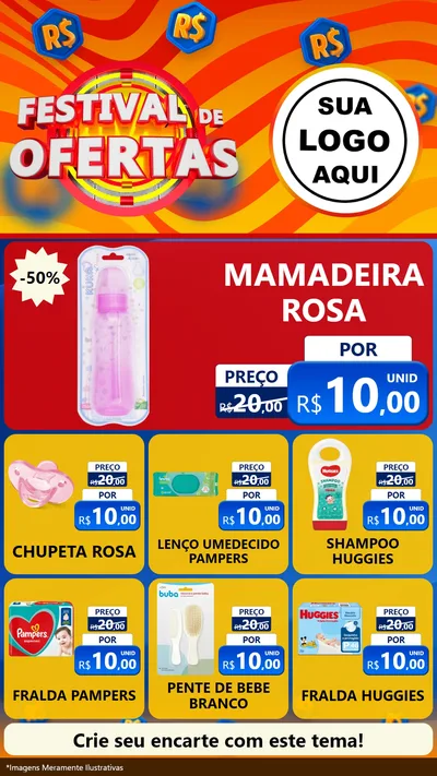 Modelo de Rede Social para Stories com o tema Festival de Ofertas para Bebês