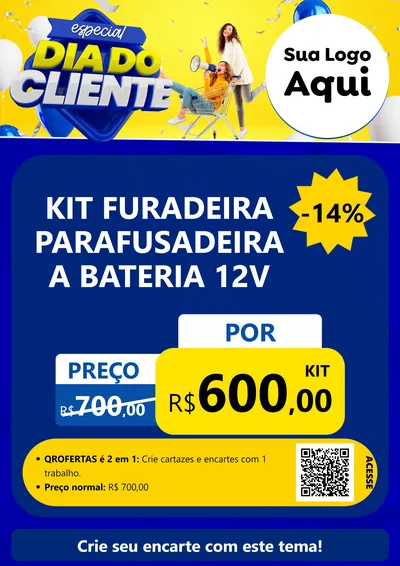 Modelo de Cartaz para Cartaz A4 Vertical com o tema Especial Dia do Cliente para Maquinas e Ferramentas