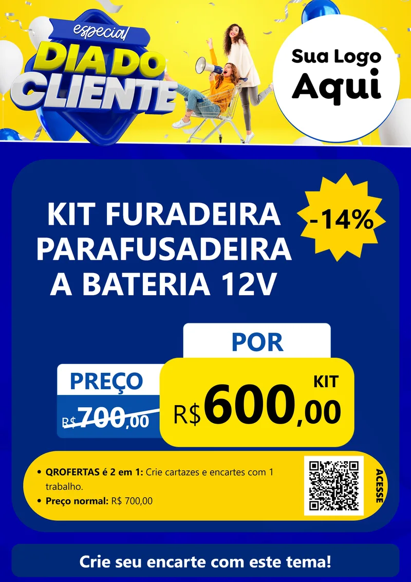 Modelo de Cartaz para Cartaz A4 Vertical com o tema Especial Dia do Cliente para Maquinas e Ferramentas