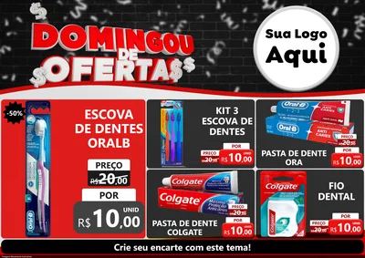 Modelo de Encarte para Encarte A4 Horizontal com o tema Domingou de Ofertas para Higiene Pessoal