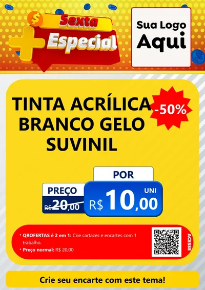 Modelo de Cartaz para Cartaz A4 Vertical com o tema Sexta Mais Especial para Tintas e Ferramentas
