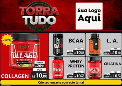 Modelo de Encarte para Encarte A4 Horizontal com o tema Torra Tudo para Suplementos alimentares