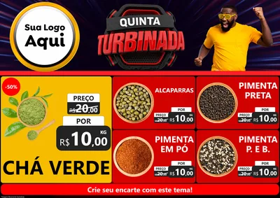 Modelo de Encarte para Encarte A4 Horizontal com o tema Quinta Turbinada para Produtos Naturais