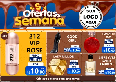 Modelo de Encarte para Encarte A4 Horizontal com o tema Ofertas da Semana - Páscoa para Perfumes