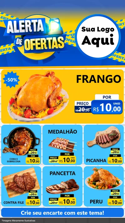 Modelo de Rede Social para Stories com o tema Alerta de Ofertas para Assados
