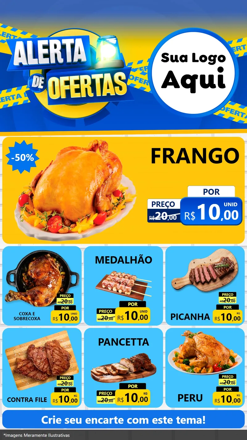 Modelo de Rede Social para Stories com o tema Alerta de Ofertas para Assados