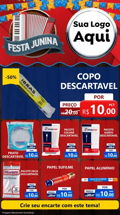 Modelo de Rede Social para Stories com o tema Festa Junina para Embalagens