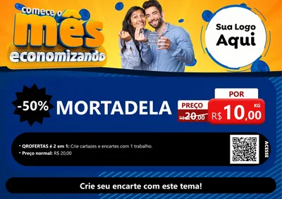 Modelo de Cartaz para Cartaz A4 Horizontal com o tema Comece O Mês Economizando para Frios e Laticínios