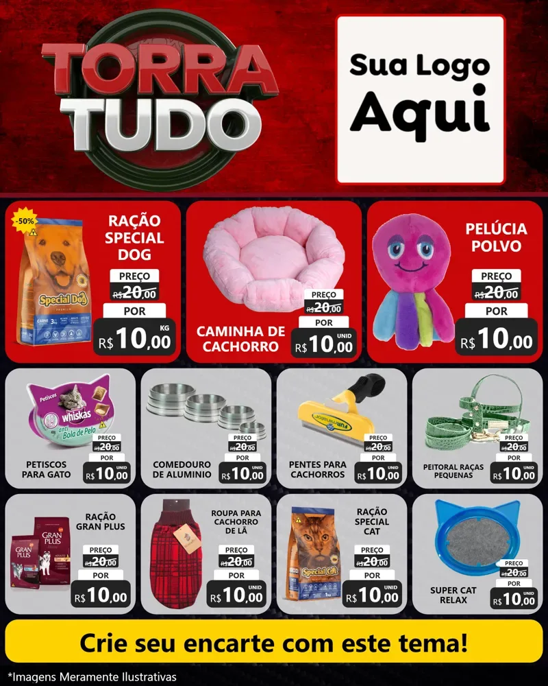 Modelo de Rede Social para Feed Instagram com o tema Torra Tudo para Pet Shop