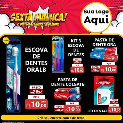 Modelo de Rede Social para Feed Facebook com o tema Sexta Maluca! para Higiene Pessoal