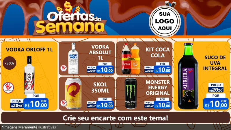 Modelo de TV para TV Horizontal com o tema Ofertas da Semana - Páscoa para Distribuidora de bebidas