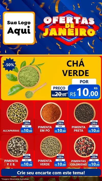 Modelo de Rede Social para Stories com o tema Ofertas de Janeiro para Produtos Naturais