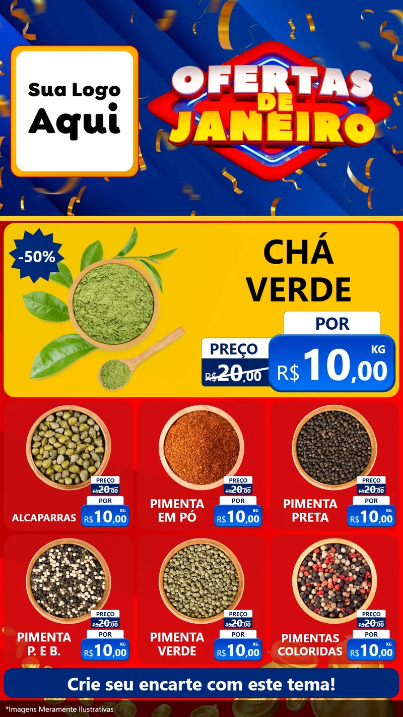 Modelo de Rede Social para Stories com o tema Ofertas de Janeiro para Produtos Naturais