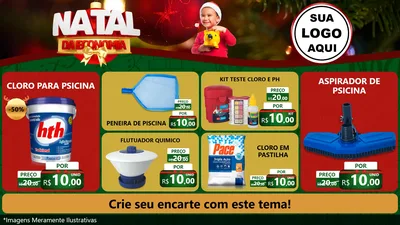 Modelo de TV para TV Horizontal com o tema Natal da Economia para Produtos para Piscina