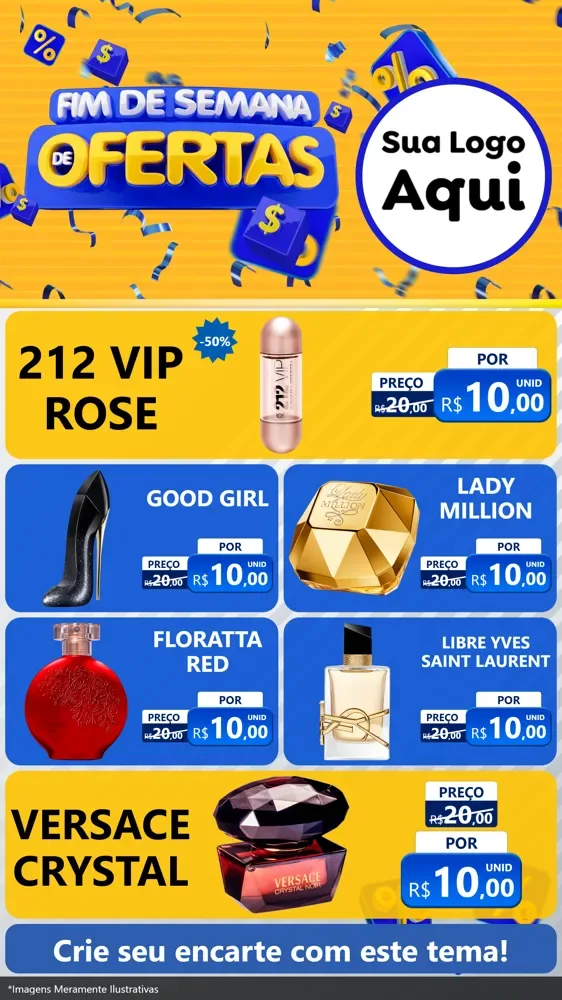 Modelo de TV para TV Vertical com o tema Fim de Semana de Ofertas para Perfumes