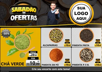 Modelo de Encarte para Encarte A4 Horizontal com o tema Sabadão de Ofertas para Produtos Naturais