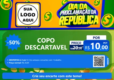 Modelo de Cartaz para Cartaz A4 Horizontal com o tema Dia Da Proclamação da República para Embalagens