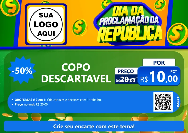 Modelo de Cartaz para Cartaz A4 Horizontal com o tema Dia Da Proclamação da República para Embalagens
