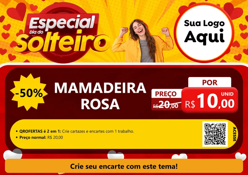 Modelo de Cartaz para Cartaz A4 Horizontal com o tema Especial Dia do Solteiro para Bebês
