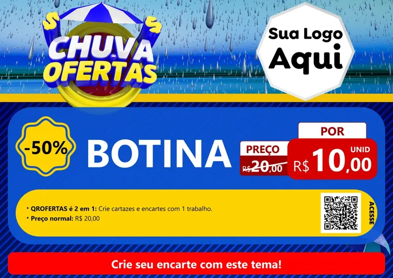 Modelo de Cartaz para Cartaz A4 Horizontal com o tema Chuva de Ofertas para Agropecuária