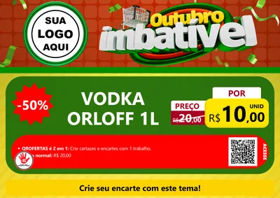 Modelo de Cartaz para Cartaz A4 Horizontal com o tema Outubro Imbatível para Distribuidora de bebidas
