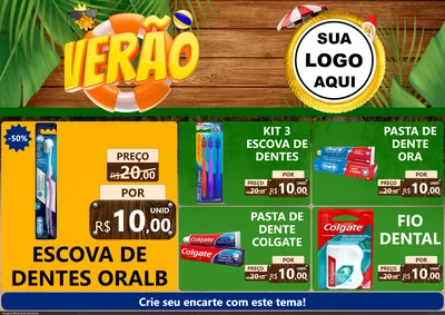 Modelo de Encarte para Encarte A4 Horizontal com o tema Verão para Higiene Pessoal